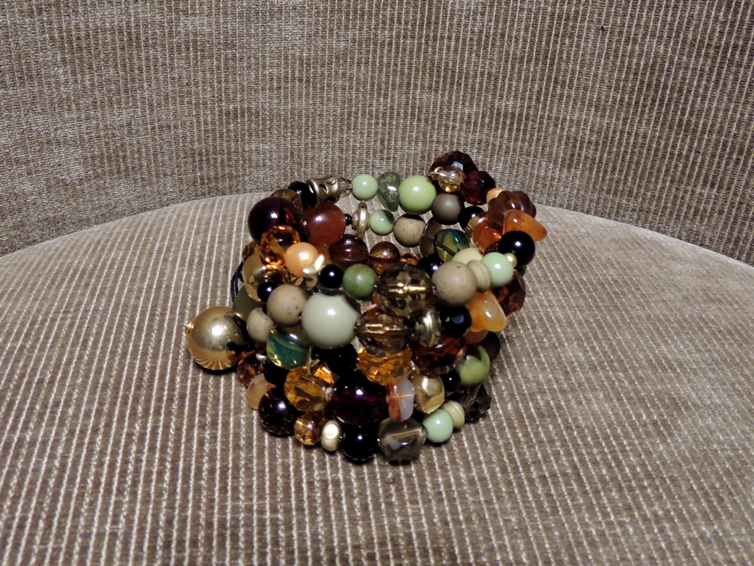 Bracciale spirale alto - 76) Ambra/Verde Militare