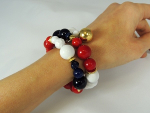 bracciale spirale basso bianco-rosso-blu 