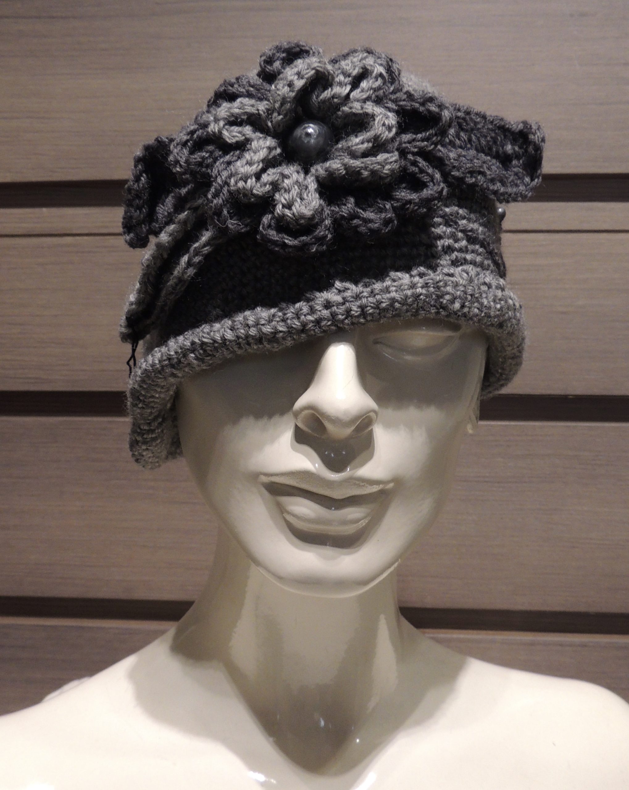 Cappellino fiori lana - 07/08) Grigio/Grigio Antracite