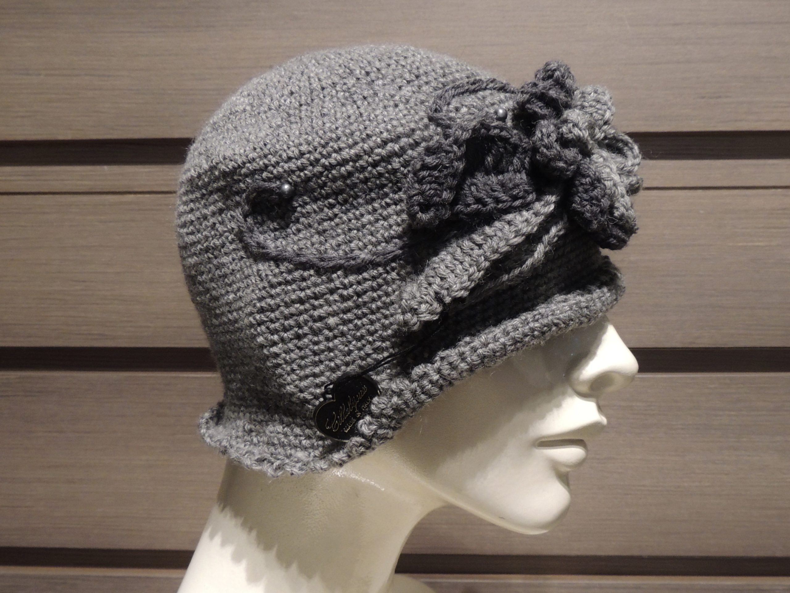Cappellino fiori lana - 07/08) Grigio/Grigio Antracite