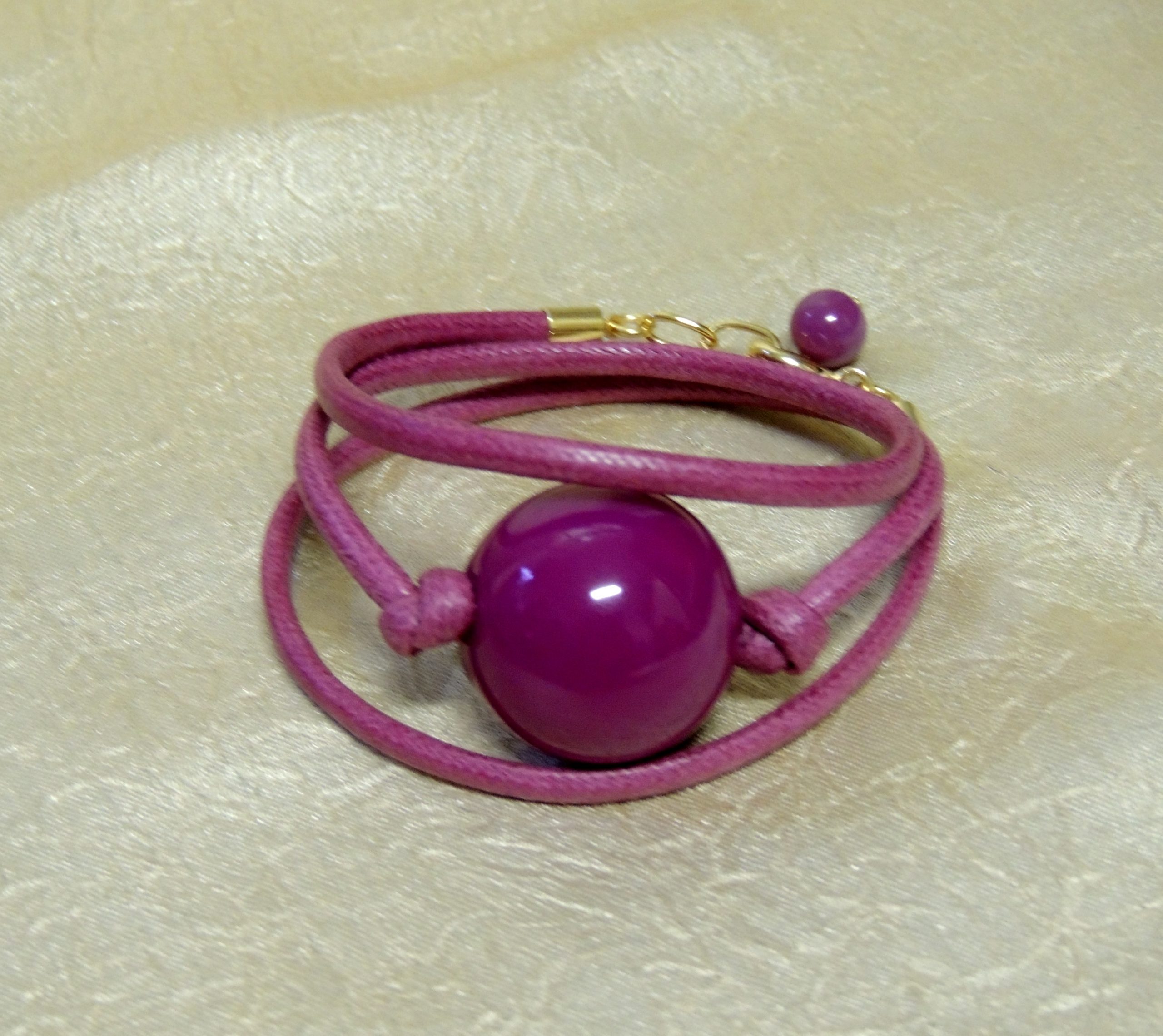 Bracciale-collana con maxi sfera - 13) Prugna