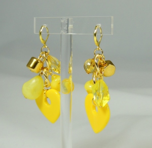 Orecchini "Jingling bunches" 2 maglie - giallo (vista retro)