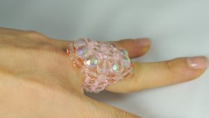 Anello Ovale Cristallo - Rosa