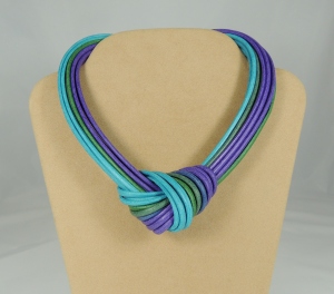 Collier nodo - turchese/smeraldo/viola/azzurro