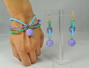 Parure azzurro-lilla-turchese 