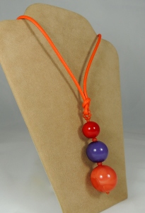 Ciondolo 3 sfere -  60) Arancione/Rosso/Viola