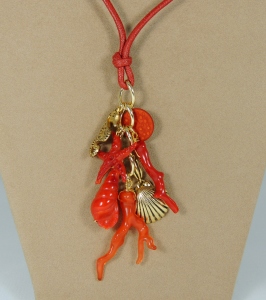 Ciondolo "Jingling bunches" / mare - corallo (particolare)