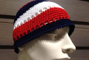 calottina cotone - bianco-rosso-blu 