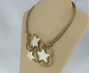 Collier "Stars" - 3 stelle (tortora)