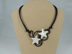 Collier "Stars" - 2 stelle (nero)