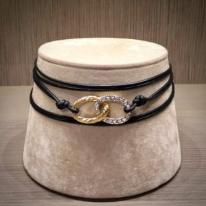 Collier de chain gioiello con anelli incrociati - doppio giro 