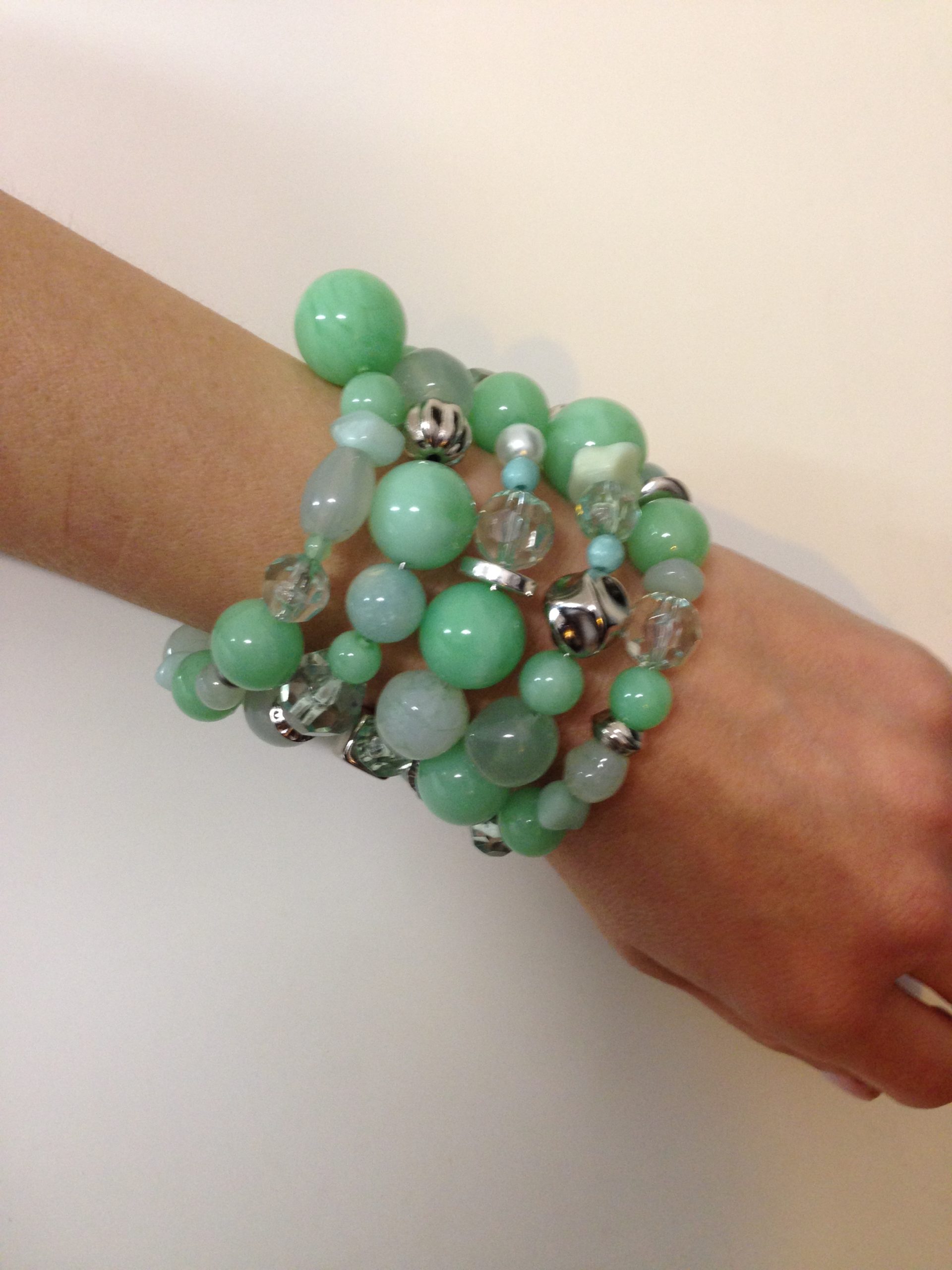 Bracciale spirale alto 21) Verde giada