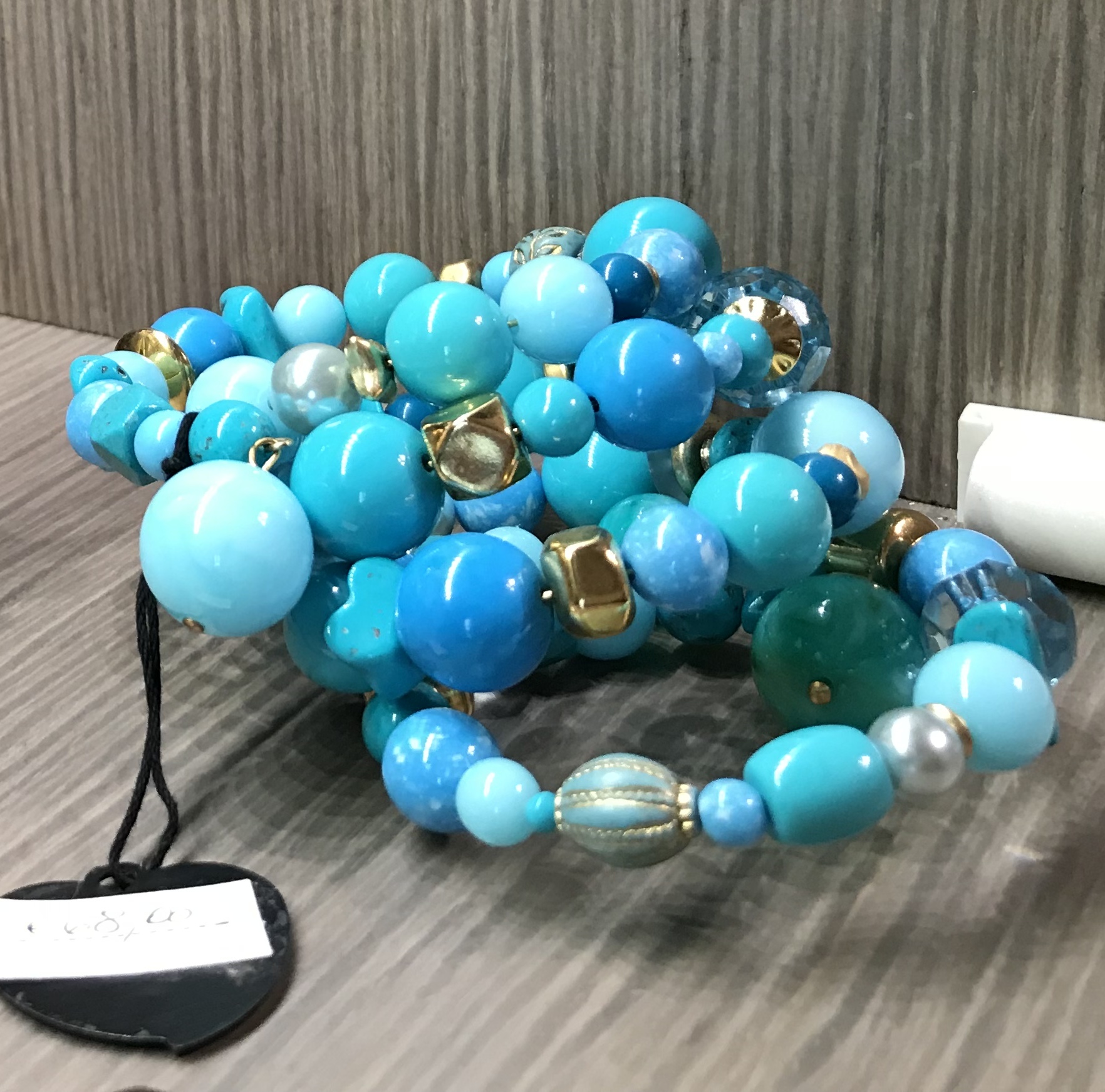 Bracciale spirale alto 20) Turchese