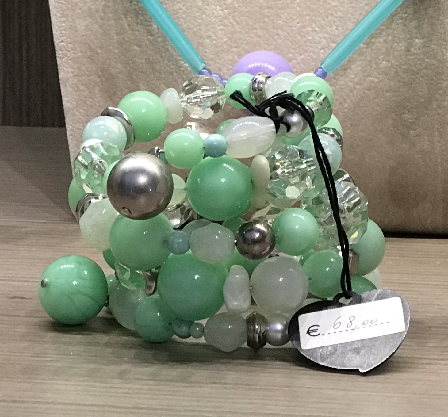 Bracciale spirale alto 21) Verde giada