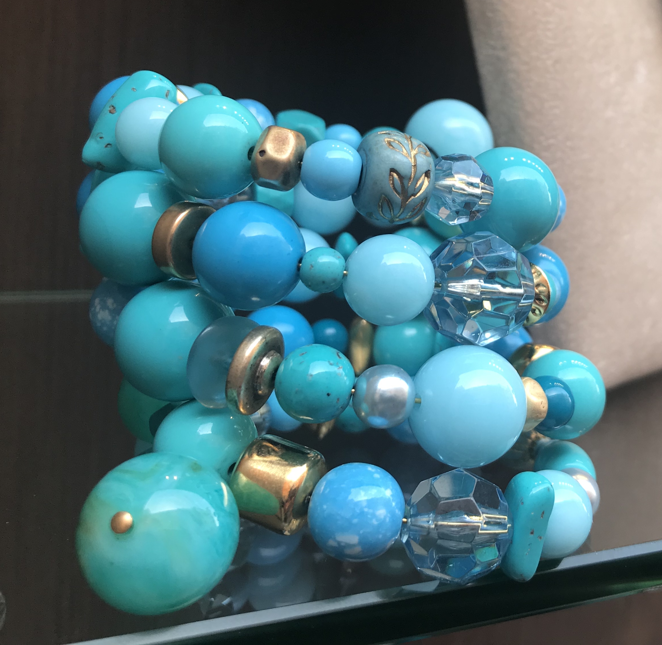 Bracciale spirale alto 20) Turchese