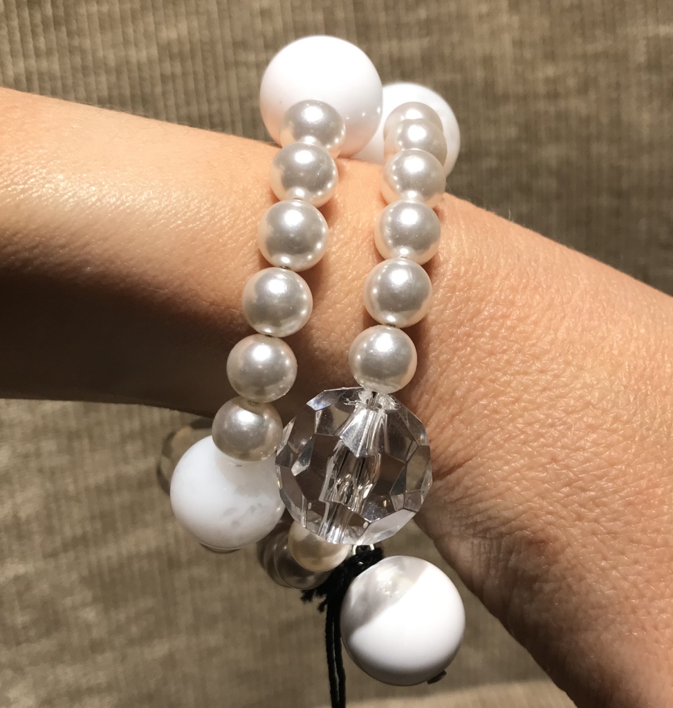 Bracciale spirale basso con perle